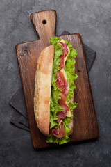 Fresh submarine sandwich