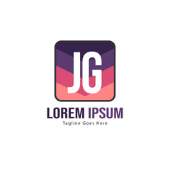 Fototapeta premium Initial JG logo template with modern frame. Minimalist JG letter logo vector illustration