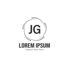 Obraz premium Initial JG logo template with modern frame. Minimalist JG letter logo vector illustration