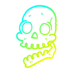 cold gradient line drawing cartoon skull