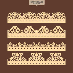 Set Garter Lace Ornament for Embroidery and Laser Cut