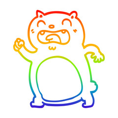 rainbow gradient line drawing cartoon cat