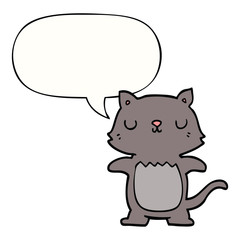 cartoon cat and speech bubble