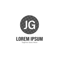 Initial JG logo template with modern frame. Minimalist JG letter logo vector illustration