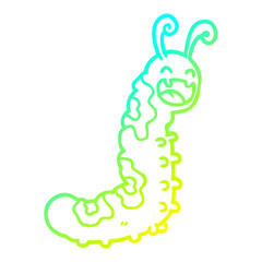 cold gradient line drawing funny cartoon caterpillar