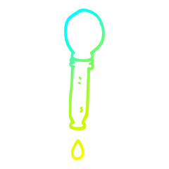 cold gradient line drawing cartoon dripping pipette