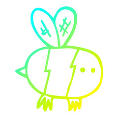cold gradient line drawing cartoon bee