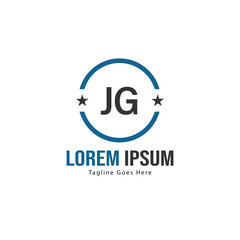 Obraz premium Initial JG logo template with modern frame. Minimalist JG letter logo vector illustration