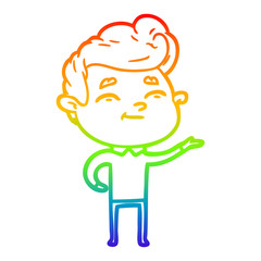 rainbow gradient line drawing happy cartoon man