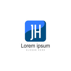 Obraz premium Initial JH logo template with modern frame. Minimalist JH letter logo vector illustration
