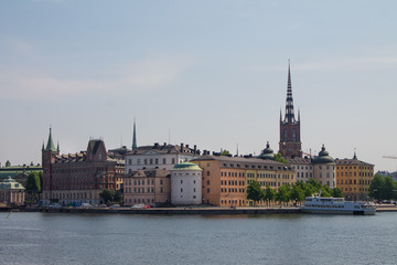 Fototapeta premium Scenic panorama of the Old Town in Stockholm, Sweden