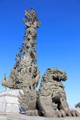 giant sculptures in the square, tangshan city, China