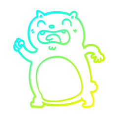 cold gradient line drawing cartoon cat