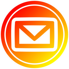 envelope letter circular in hot gradient spectrum
