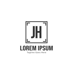 Initial JH logo template with modern frame. Minimalist JH letter logo vector illustration