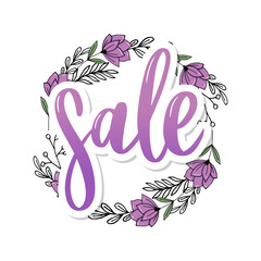Black letters: SALE, Hand sketched Sale lettering typography. Hand drawn Sale lettering sign. Badge, icon, banner, tag, illustration