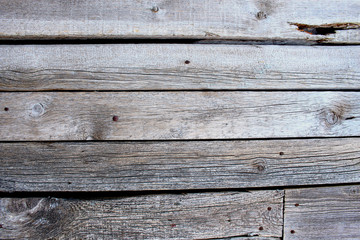 Wooden floor surface background with nails and gaps between planks