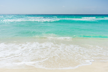 View of beach at Cancun, Mexico