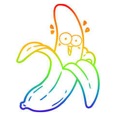 rainbow gradient line drawing cartoon crazy happy banana