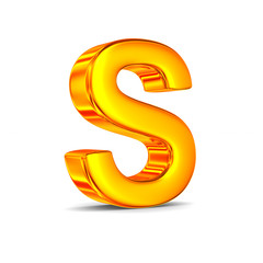 Character S on white background. Isolated 3D illustration