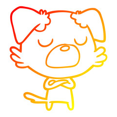 warm gradient line drawing cartoon dog
