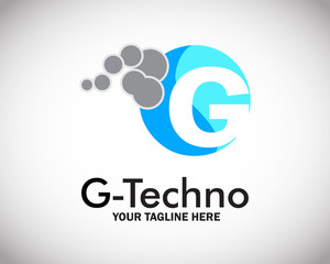 Abstract Technology Letter Logo for Electronic and technology Company - Vector