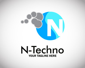 Abstract Technology Letter Logo for Electronic and technology Company - Vector