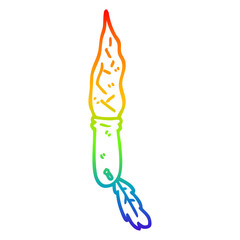 rainbow gradient line drawing cartoon stone dagger