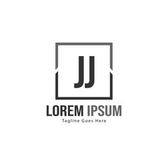 Initial JJ logo template with modern frame. Minimalist JJ letter logo vector illustration