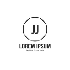Initial JJ logo template with modern frame. Minimalist JJ letter logo vector illustration