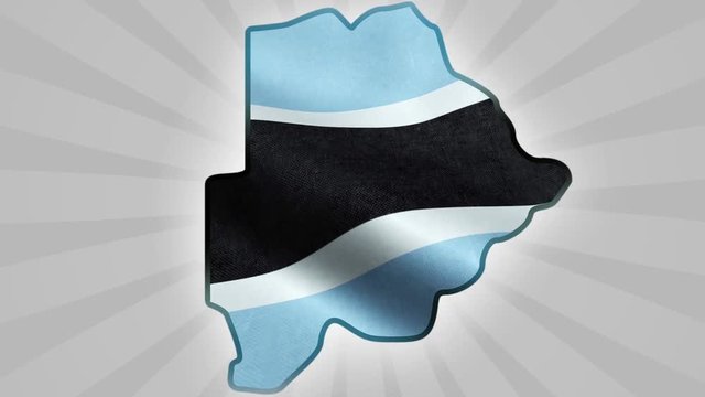Map and flag of Botswana Seamless Looping