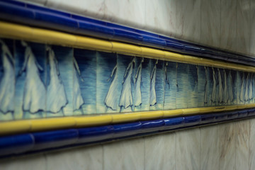 Wall tiles in the metro in Portugal