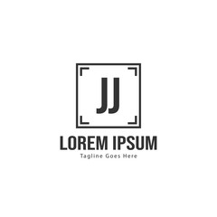 Initial JJ logo template with modern frame. Minimalist JJ letter logo vector illustration