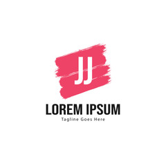 Initial JJ logo template with modern frame. Minimalist JJ letter logo vector illustration