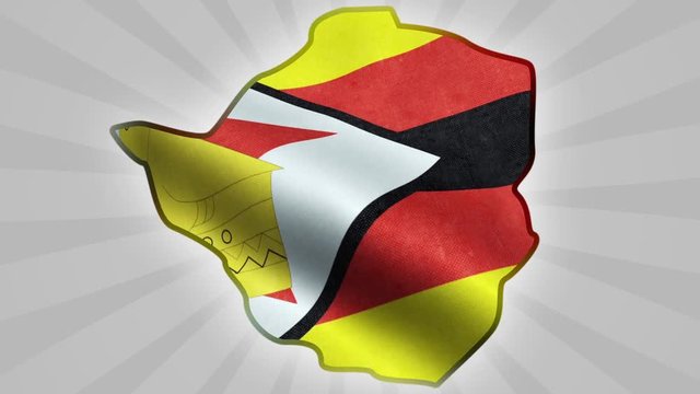 Map and flag of Zimbabwe Seamless Looping