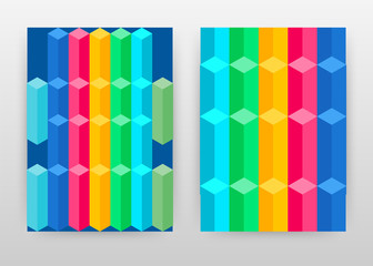 Geometric 3D colorful cubes business design for annual report, brochure, flyer, poster. Geometry cube background vector illustration for flyer, leaflet, poster. Abstract A4 brochure template.