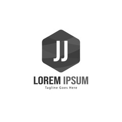 Initial JJ logo template with modern frame. Minimalist JJ letter logo vector illustration