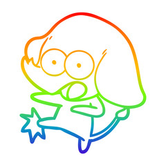 Obraz premium rainbow gradient line drawing cute cartoon elephant
