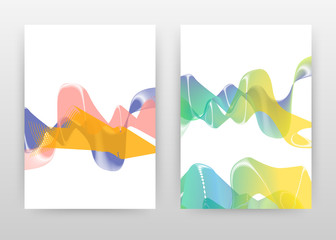 Geometric lined waves business design for annual report, brochure, flyer, poster. Geometric gradient waving lines background vector illustration for flyer, leaflet, poster. Abstract brochure template.