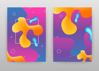 Geometric liquid elements design for annual report, brochure, flyer, poster. Geometric liquid background vector illustration for flyer, leaflet, poster. Abstract A4 brochure template.