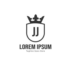 Initial JJ logo template with modern frame. Minimalist JJ letter logo vector illustration