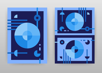 Geometric abstract blue round design for annual report, brochure, flyer, poster. Geometric background vector illustration for flyer, leaflet, poster. Abstract A4 brochure template.