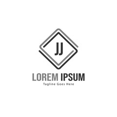 Initial JJ logo template with modern frame. Minimalist JJ letter logo vector illustration