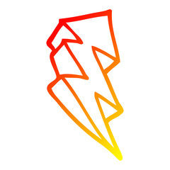 warm gradient line drawing cartoon lightning bolt symbol