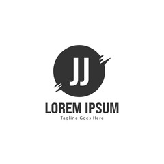 Initial JJ logo template with modern frame. Minimalist JJ letter logo vector illustration