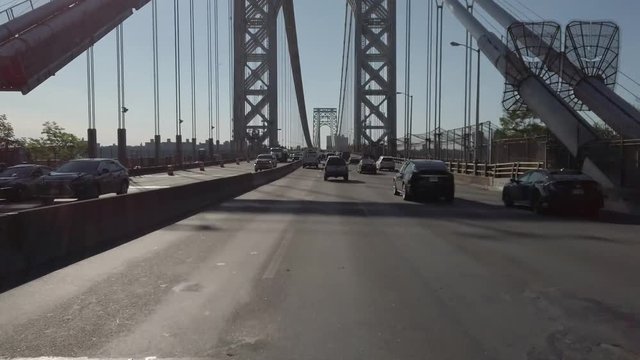 Driving on the George Washington Bridge 4k 60p