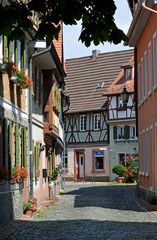 Fototapeta na wymiar ladenburg, strasse in der altstadt