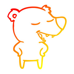 Obraz premium warm gradient line drawing cartoon bear