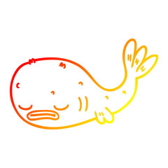 warm gradient line drawing cartoon fish
