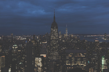Fototapeta na wymiar Empire State Building Langzeitbelichtung Blau Stunde